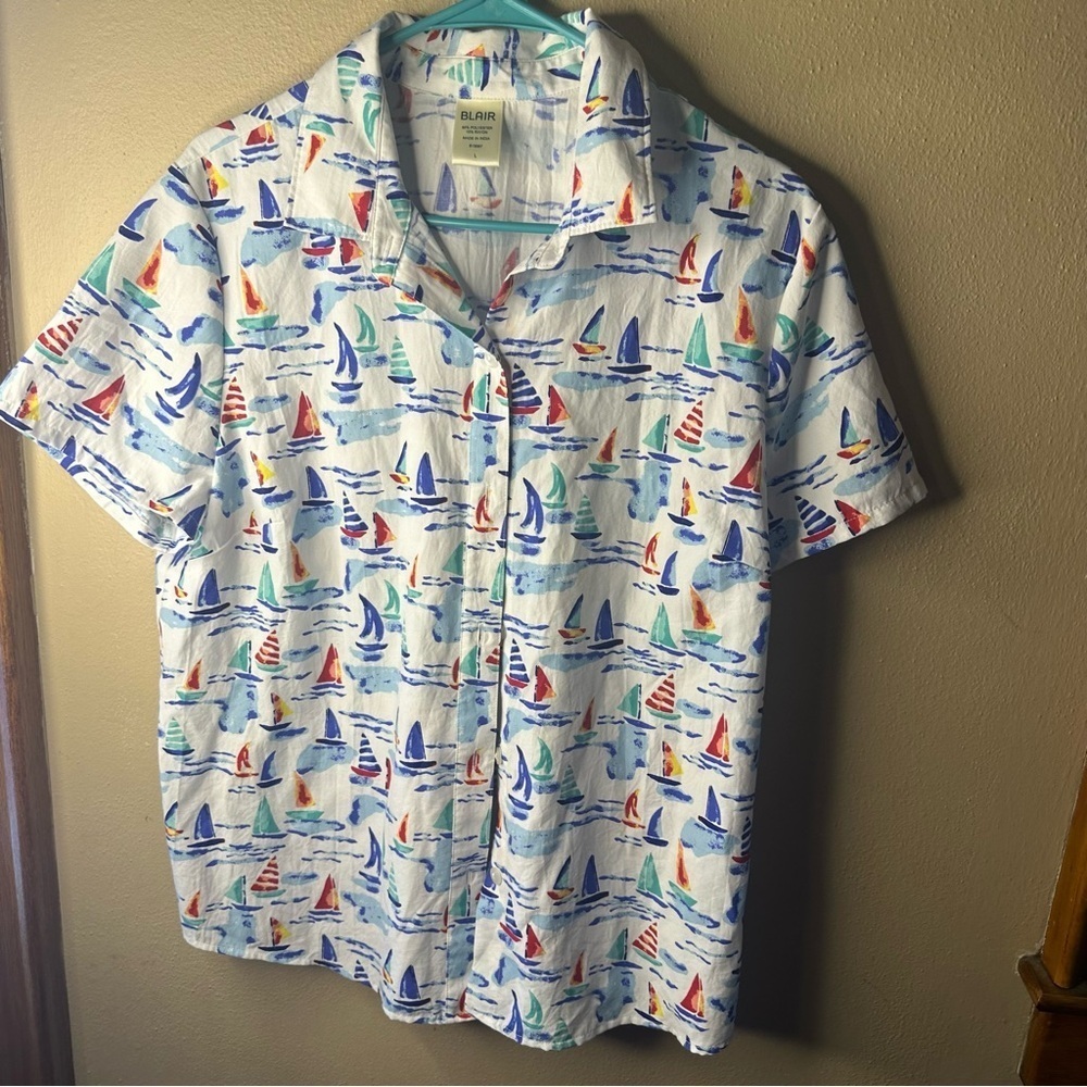 Men’s Size Large Blair Button Down Sailboat Shirt
